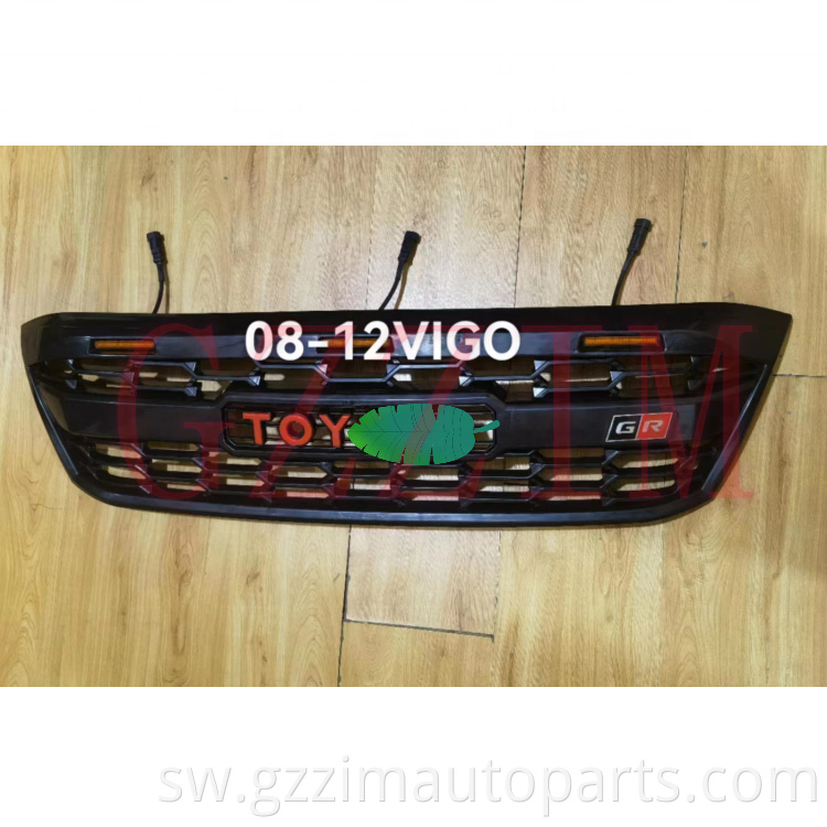 ABS Plastic Middle Grille Front Grille Guard With LED Auto Bumper Grille Trim For Vigo 2008-2012